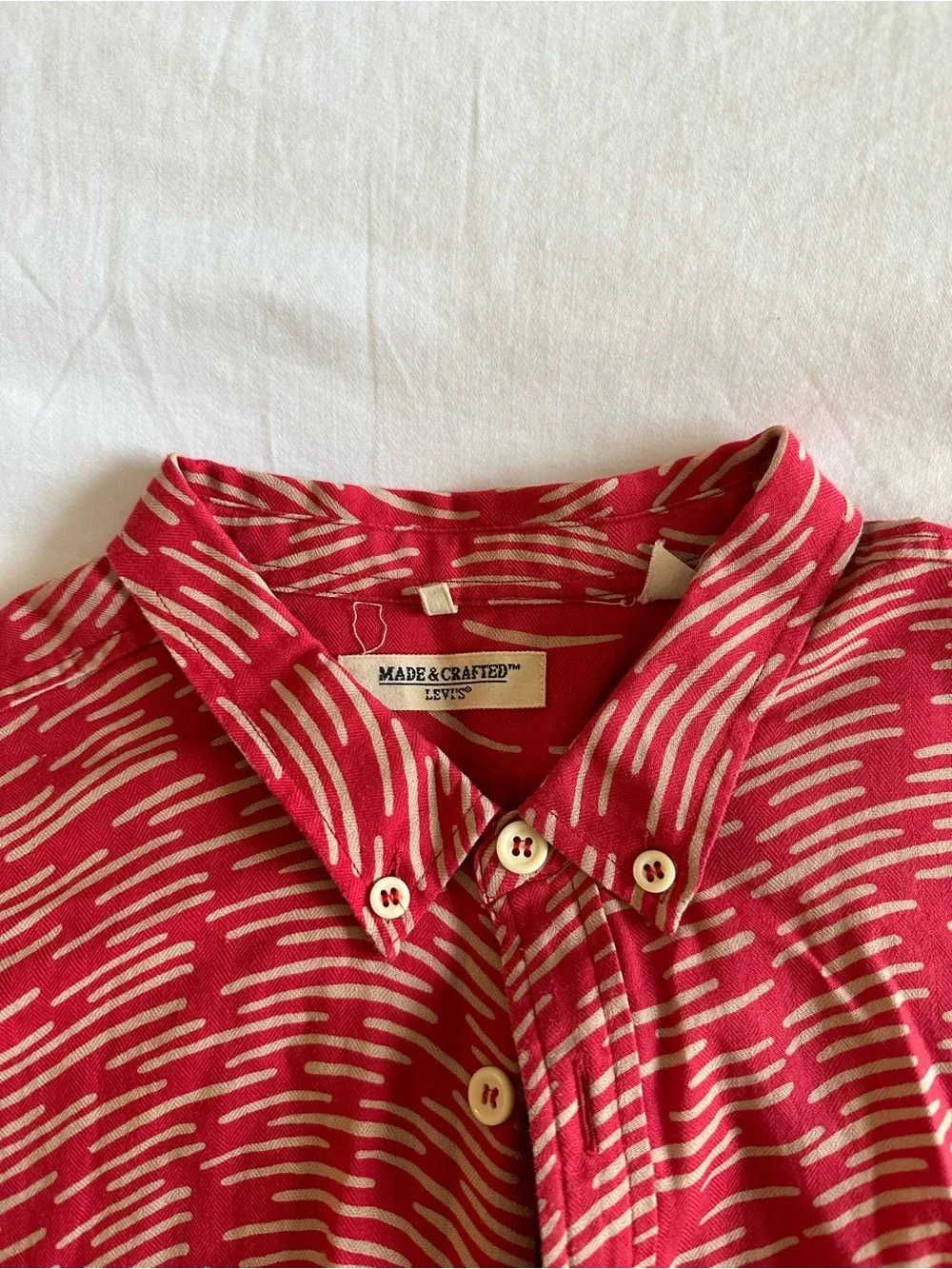 Levi's MADE & CRAFTED Button-Up Shirt with Cream Dash Pattern